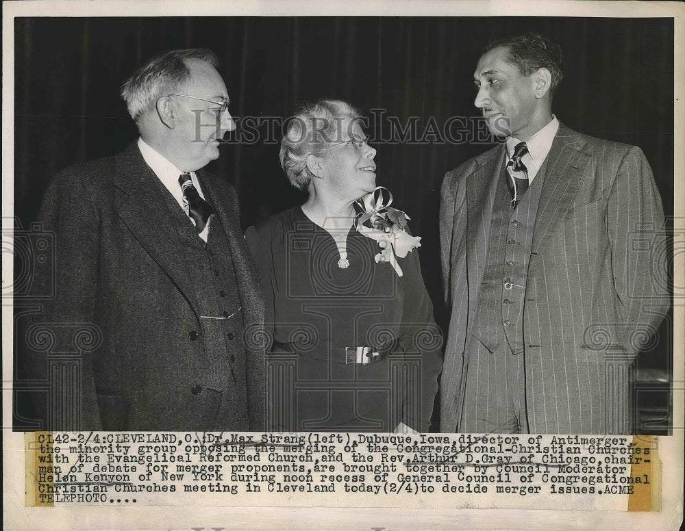 1949 Press Photo Arthur D Gray Chicago Max Strang Congressional Christian Church - Historic Images