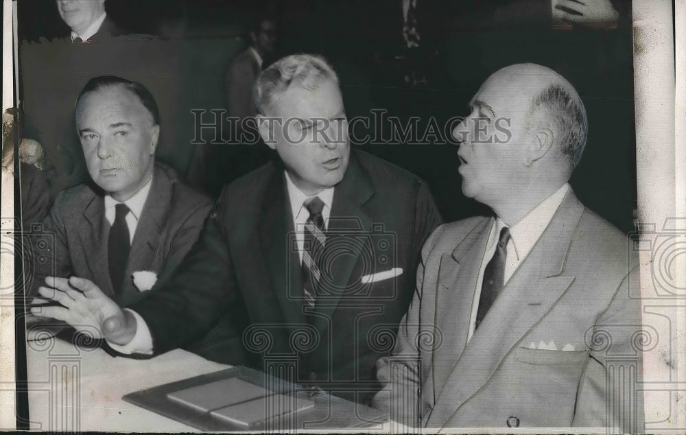 1955 US Steel Workers Negotiations David McDonald Clifford Hood - Historic Images