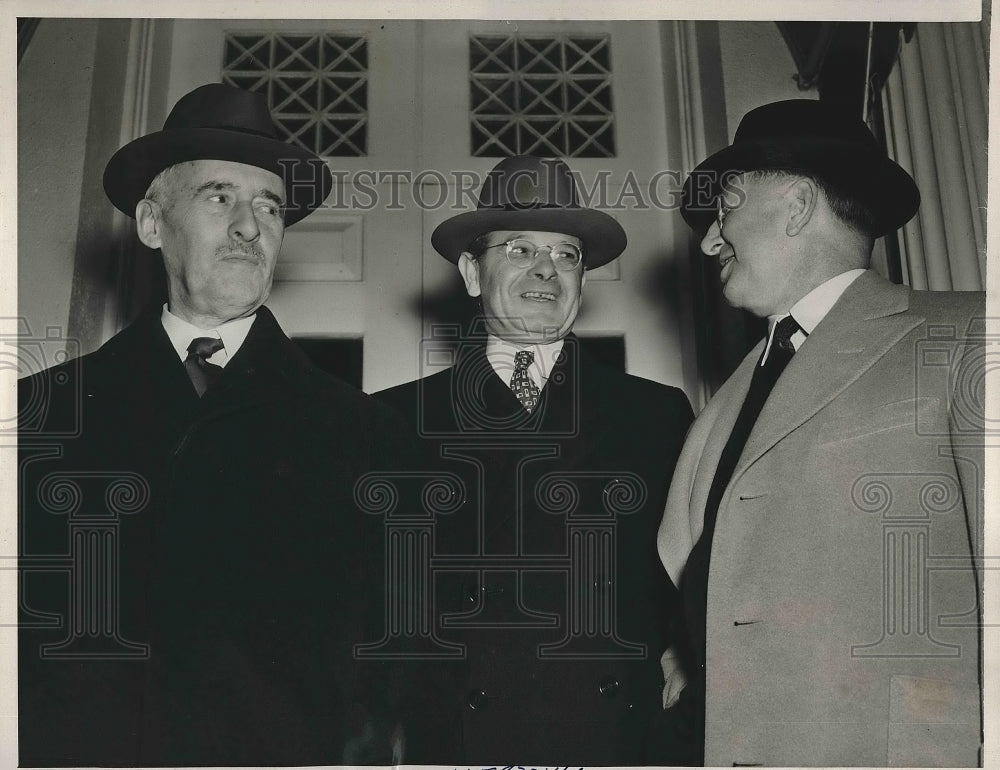 1940 Press Photo Secretary War Henry Stimson Defense Commissioner Sidney Hillman - Historic Images