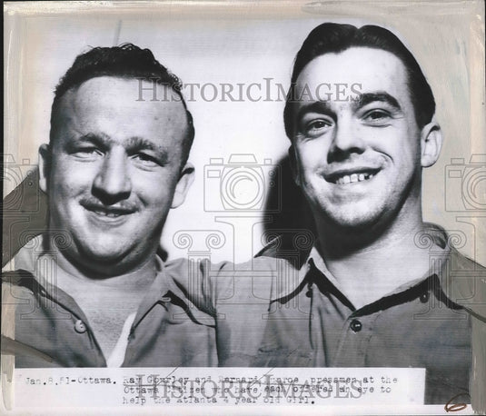 1951 Press Photo Ray Gourley Barnard Munroe Pressmen In Ottawa City - nea94243 - Historic Images