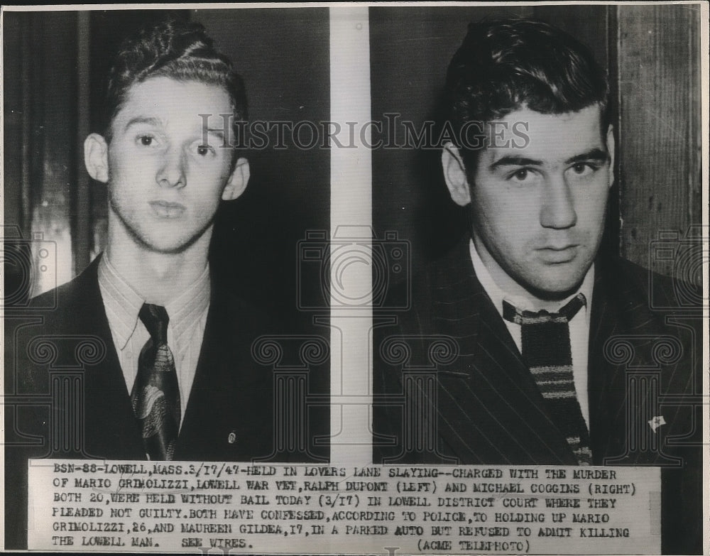 1947 Press Photo Ralph DuPont &amp; Michael Coggins Charged In Murderq - nea94249 - Historic Images