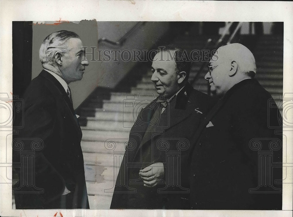 1933 Hugh Gibson, League of Nations, M. Fotitch, M. Antonio - Historic Images