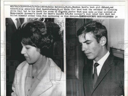 1963 Press Photo Julie Gulliver Advertising Executive Noel Howard Jones Overdose - Historic Images