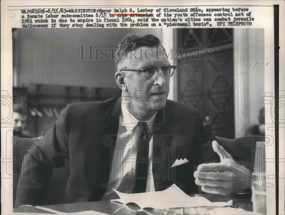 1963 Mayor Ralph Lecher at Senate Labor Subcommittee  - Historic Images