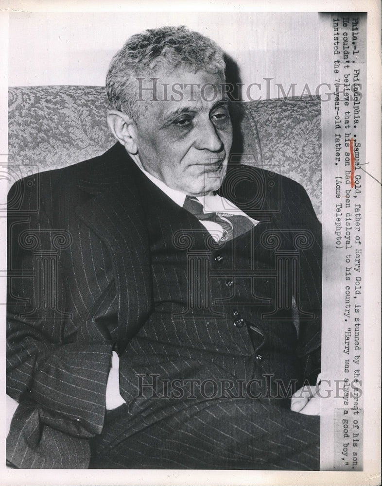 1950 Samuel Gold, Father of Harry Gold of Soviet Spy Ring - Historic Images