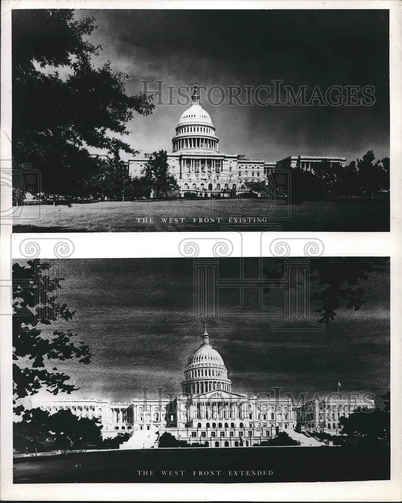1970 Press Photo Proposed Extension West Front Of The Capitol Building - Historic Images
