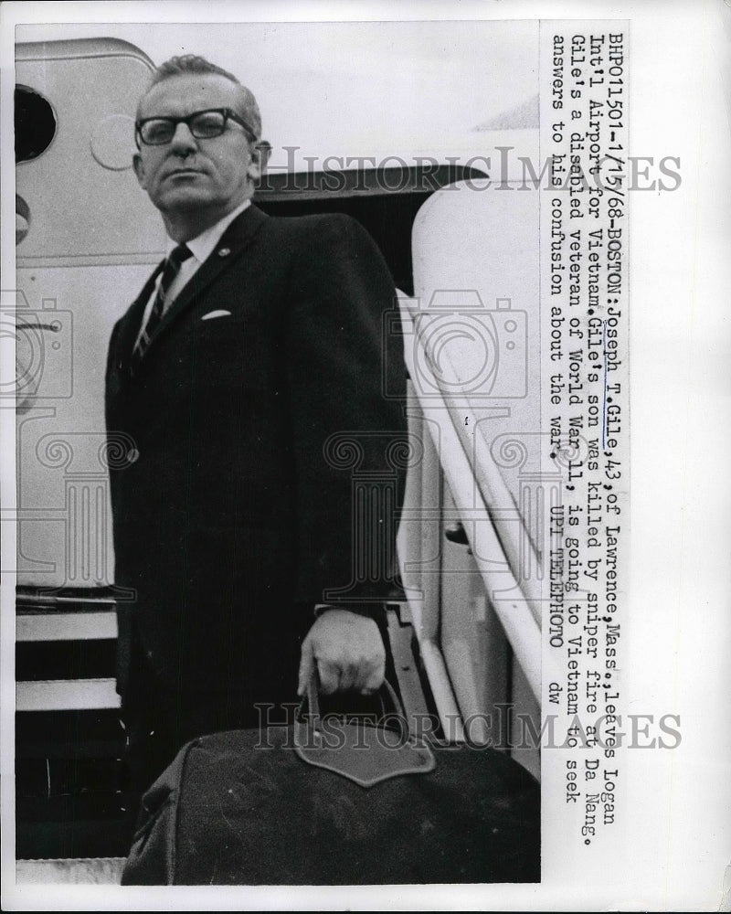 1968 Press Photo Joseph T. Gile Going to Vietnam - nea94508 - Historic Images