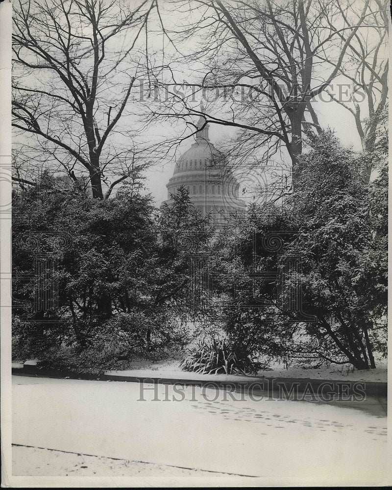 1929 First Snow of Season Capitol Grounds Washington D.C. - Historic Images