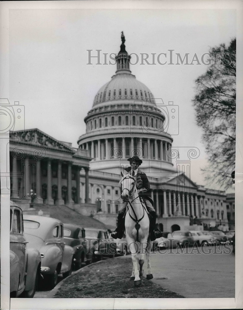 1950 Press Photo Paul Revere Paul Soddath Impersonator Washington D.C. - Historic Images