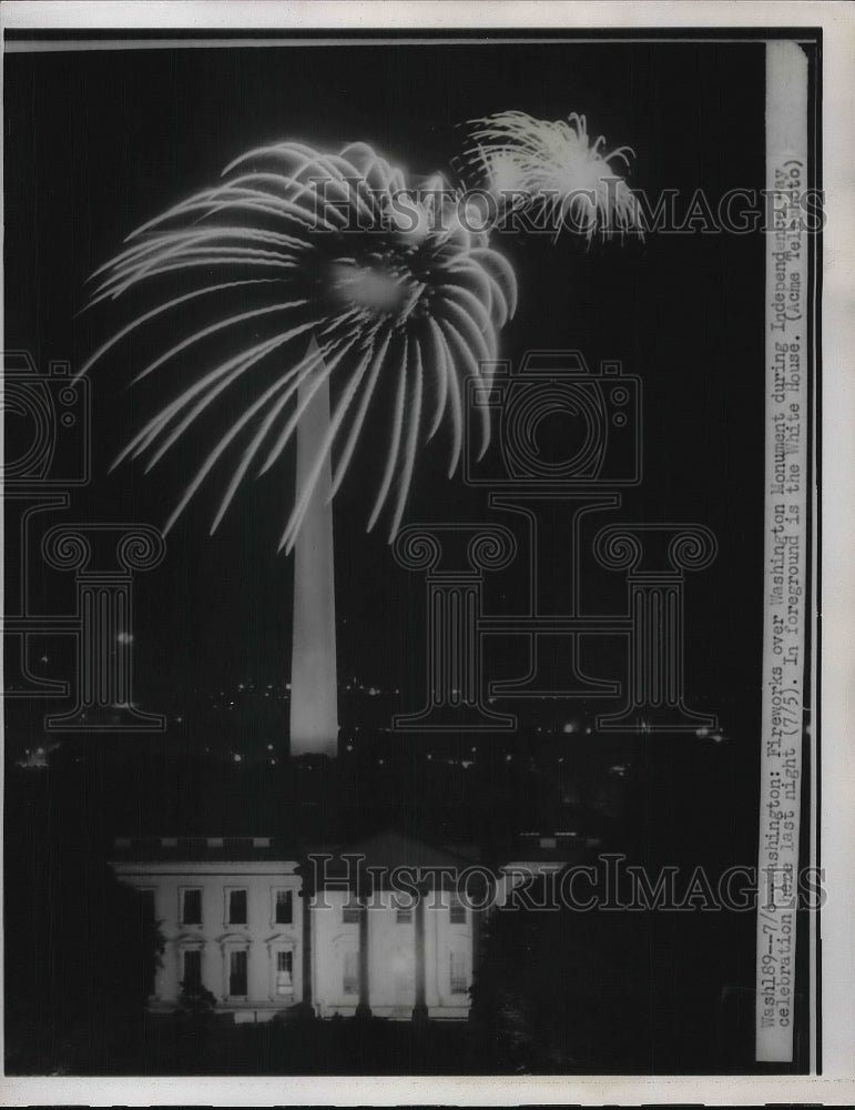 Fireworks over Washington Monument  - Historic Images
