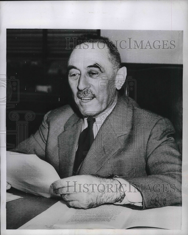 1949 Press Photo Camille Gutt Managing Director Of National Lonetary Fund - Historic Images