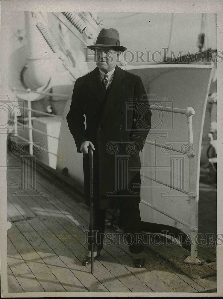 1927 E. Ray Goetz Broadway Theatrical Producer On S.S. Paris Ship - Historic Images