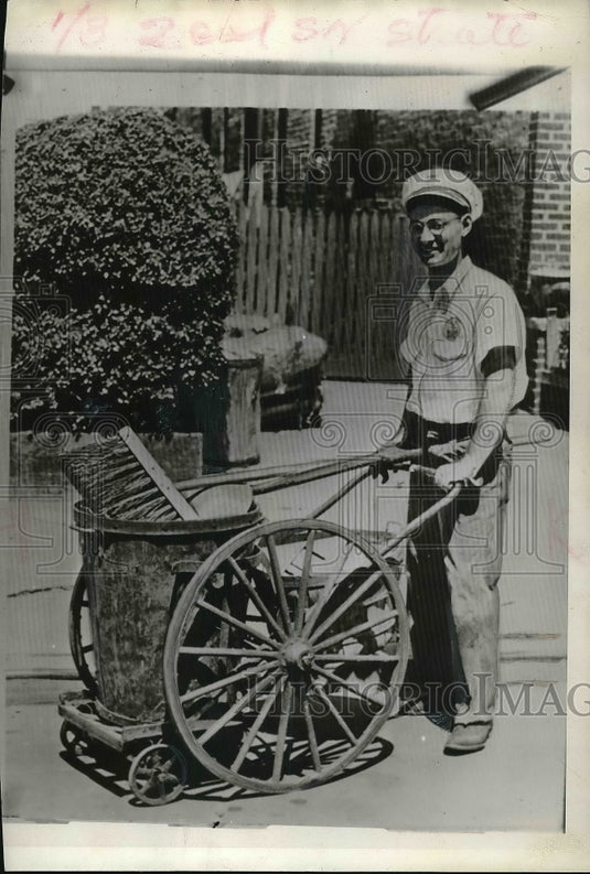 1942 Isadore Goldstein, clean street by day and Student at night. - Historic Images