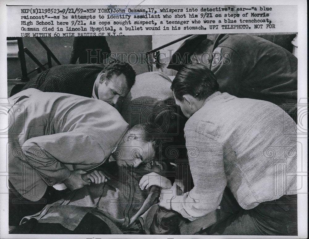 1959 John Guzman Victim of Assault  - Historic Images