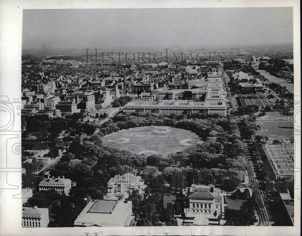 1945 Press Photo Overhead view of Washington D.C. - Historic Images