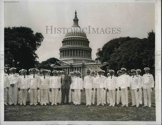 1941 Vice Adm. Castro Silva, Vice Adm. Julio Allard  - Historic Images