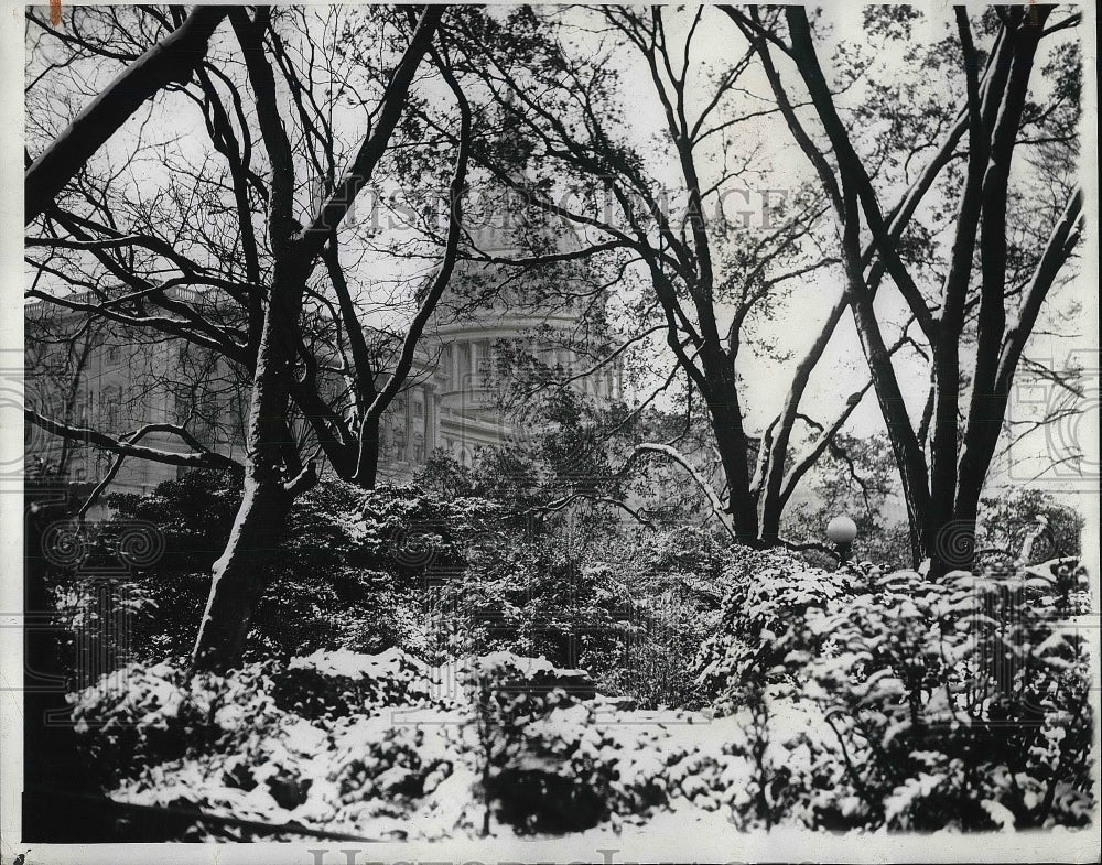 1929 Snow in front of the Capitol Building  - Historic Images