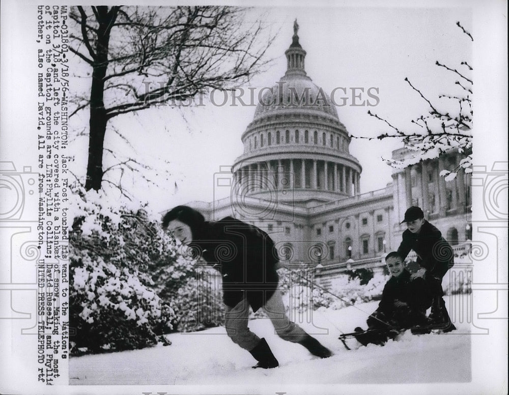 1956 Nation's Capitol Covered With Blanket Of Snow In Washington - Historic Images