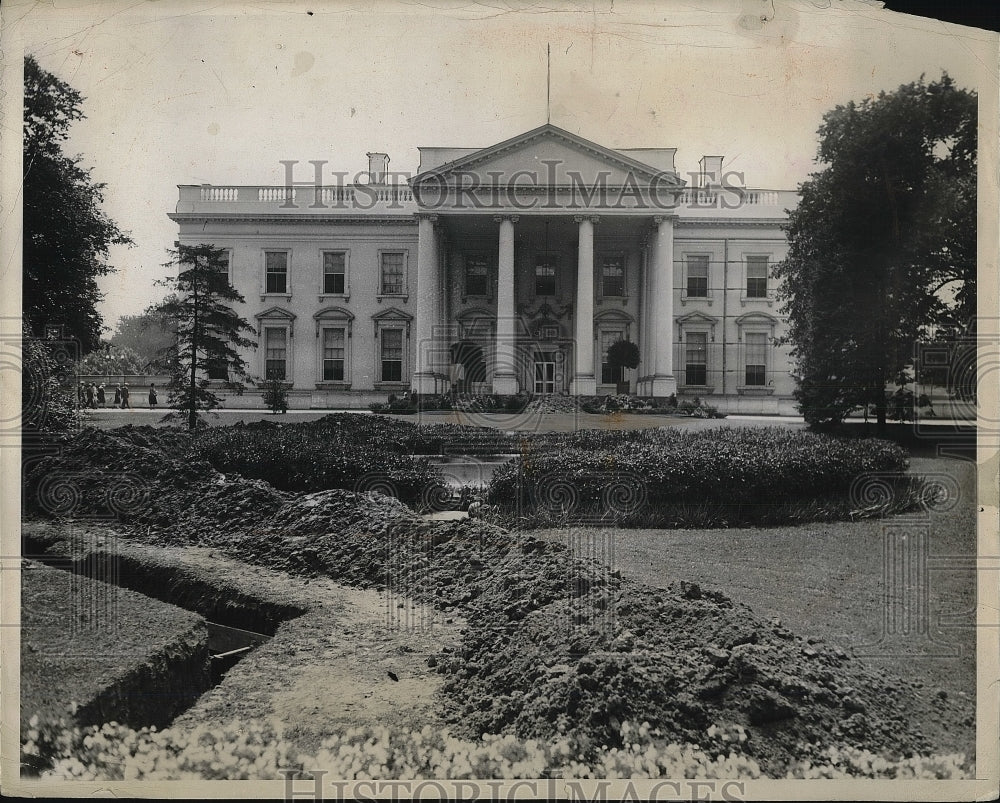1930 Press Photo Exterior Front View Of White House In Washington D.C. - Historic Images