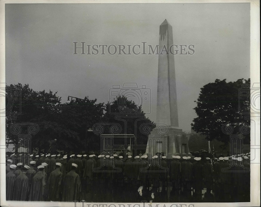 1931 Press Photo Dignitaries England U.S. Dedicate Monument To Navy Washington - Historic Images