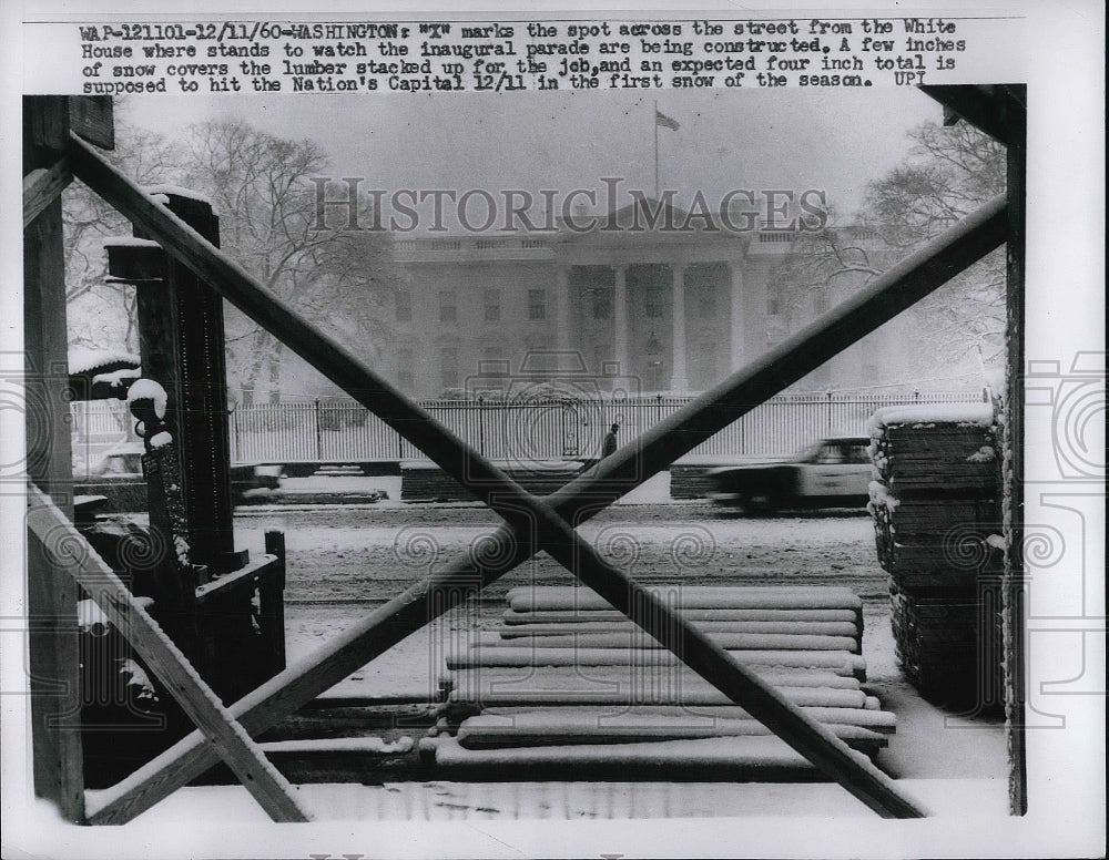 1960 Press Photo View Of Spot Where Stands To Watch Inaugural Parade Will Appear - Historic Images