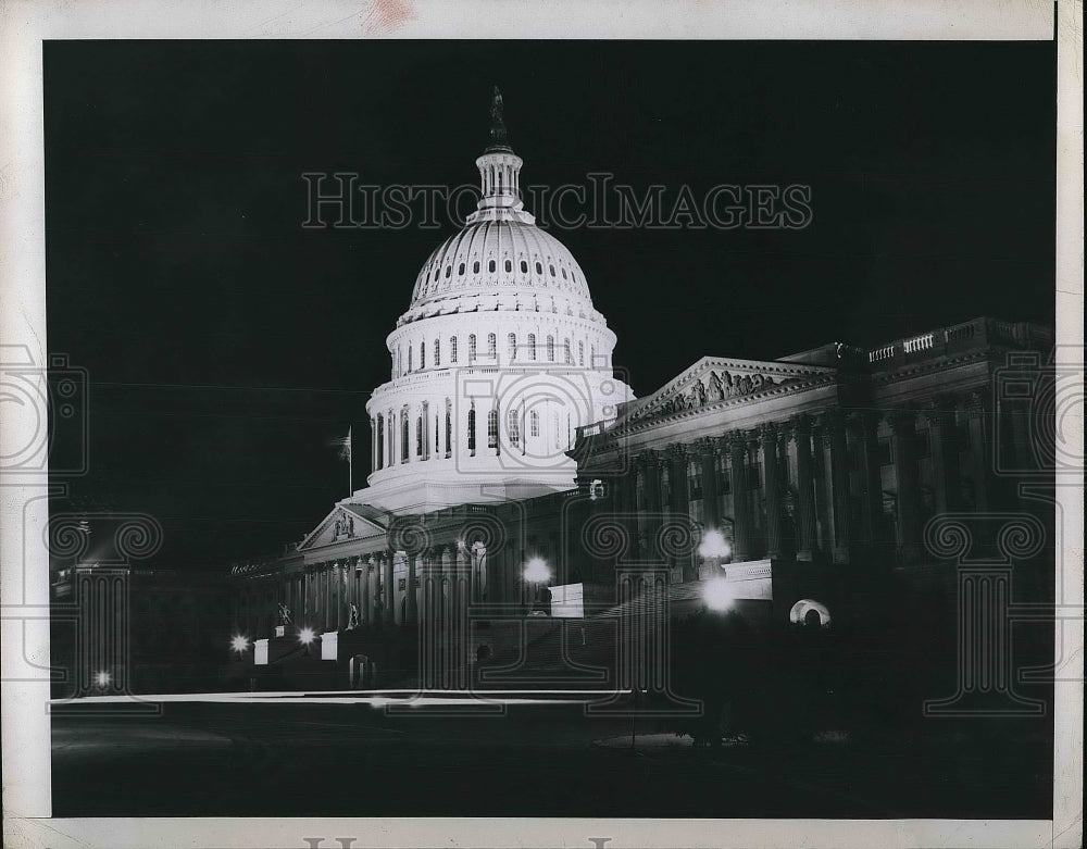 1945 Press Photo Night View Of Nation&#39;s Capitol In Washington D.C. - nea94956 - Historic Images