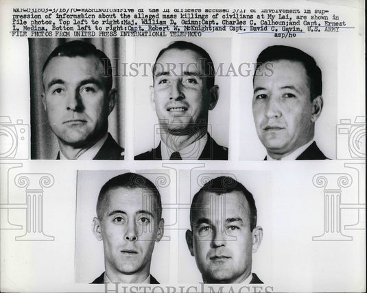 1970 Press Photo Maj. William Guinn,Capt. Charles Calhoun,Capt. Ernest Medina - Historic Images