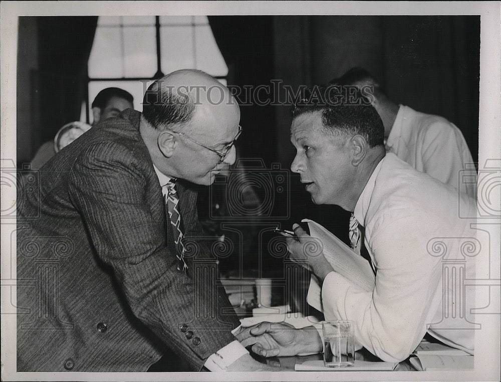 1937 Press Photo Senator Allen J. Ellender &amp; Tom Girdler During Hearing - Historic Images