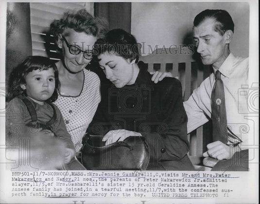 Press Photo Jennie Gasharelli Visits Mr. & Mrs. Peter Makarewicz In Norwood - Historic Images