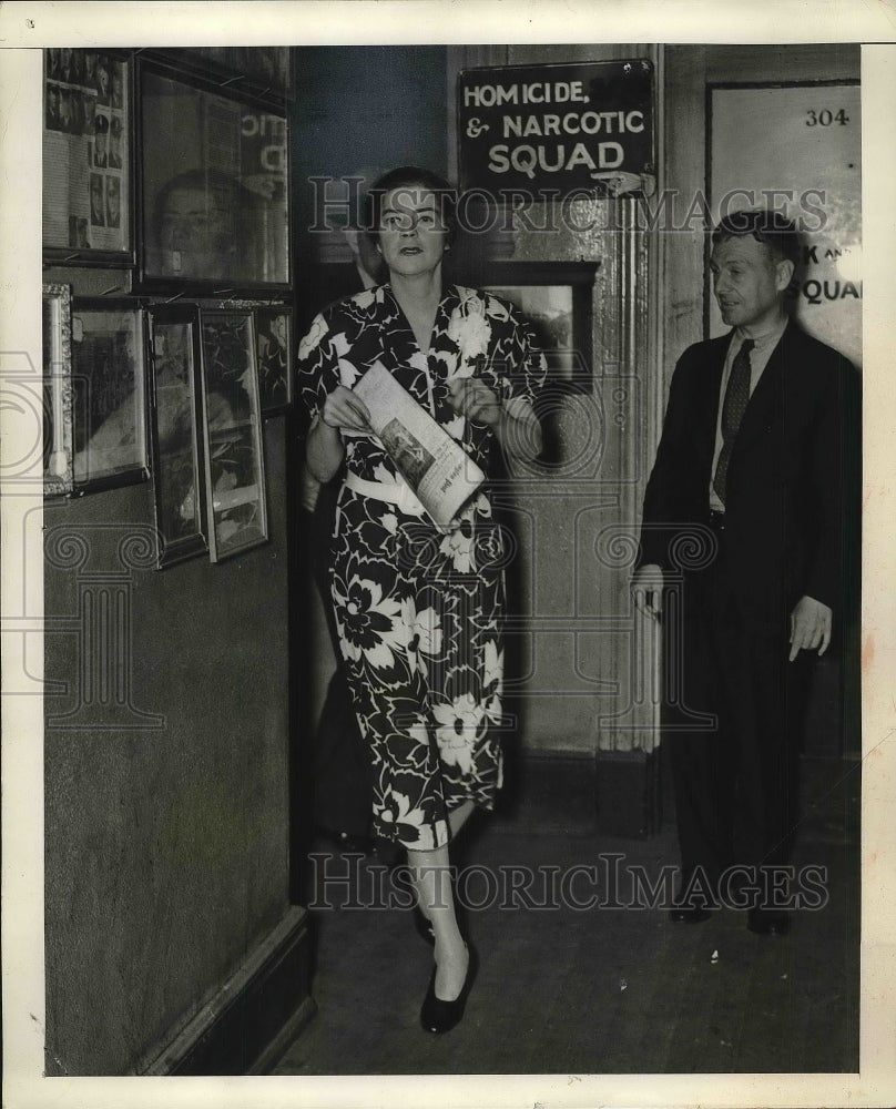 Mrs. Justine Grosen Leaving Police Station  - Historic Images