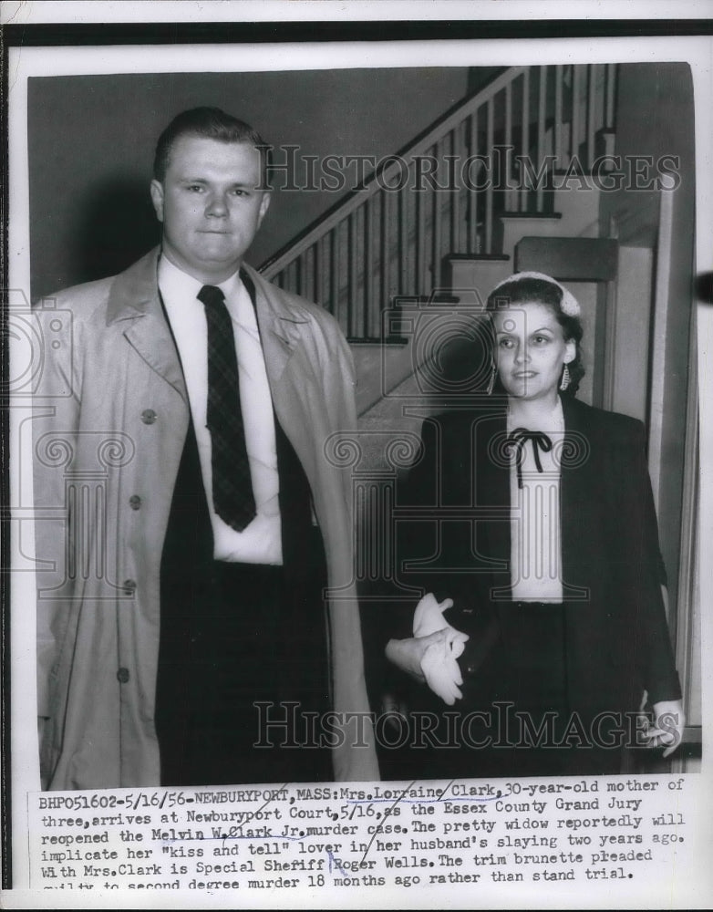 1956 Lorraine Clark Arrives Essex Court Melvin Clark Murder Case - Historic Images