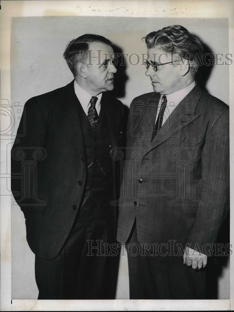1944 Press Photo Workers Delegates Robert Watt of US & Gunna Anderson of British - Historic Images