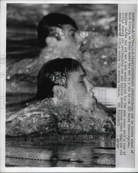 1970 Brian Job Wins 200 Meter Breaststroke AAU Championships - Historic Images
