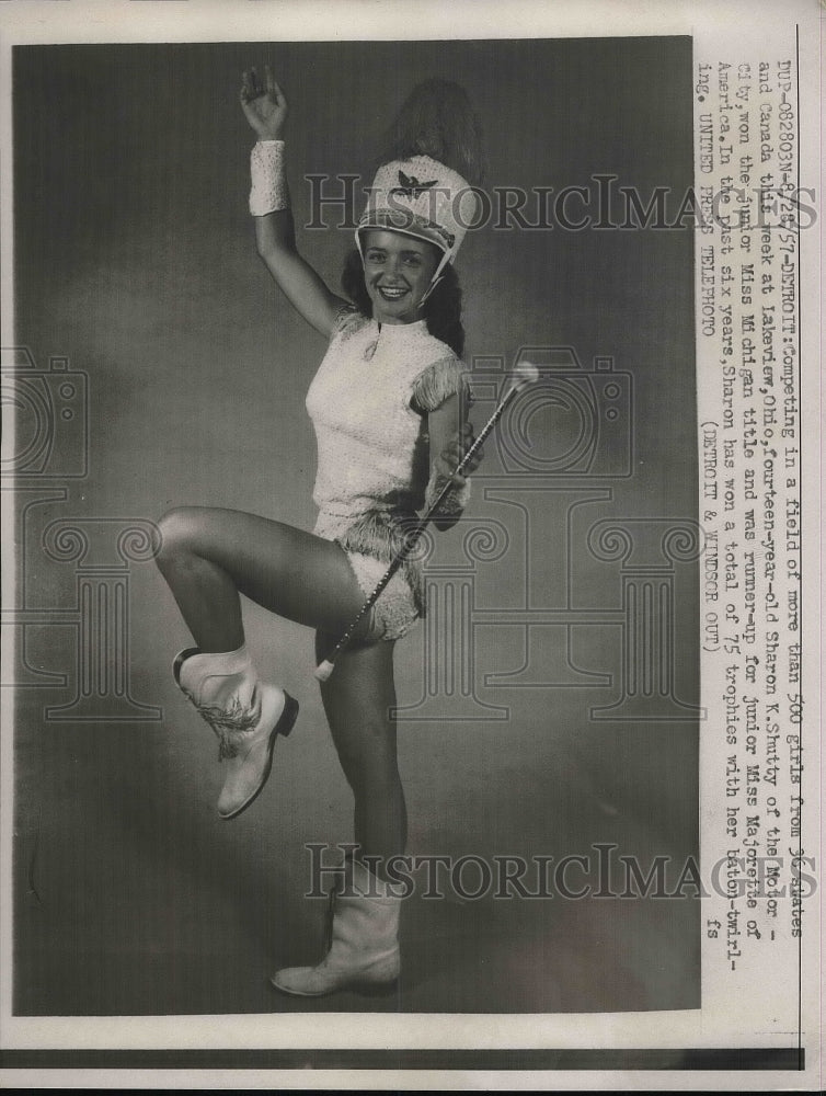 1957 Detroit, Mich Sahron Shutty "Miss Michigan"  - Historic Images