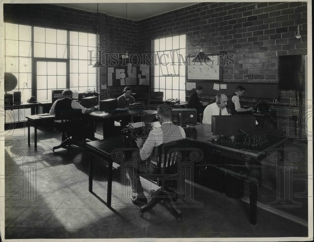 1937 Press Photo Ralph Heins (lt) at his office desk - nea95288 - Historic Images