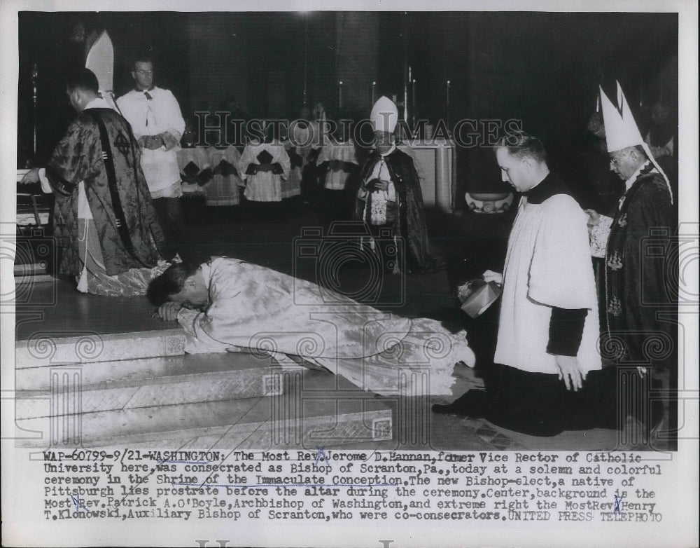 1954 Most Rev. Jerome Hannan, Most Rev P O'Boyle, Most Rev Klonowski - Historic Images