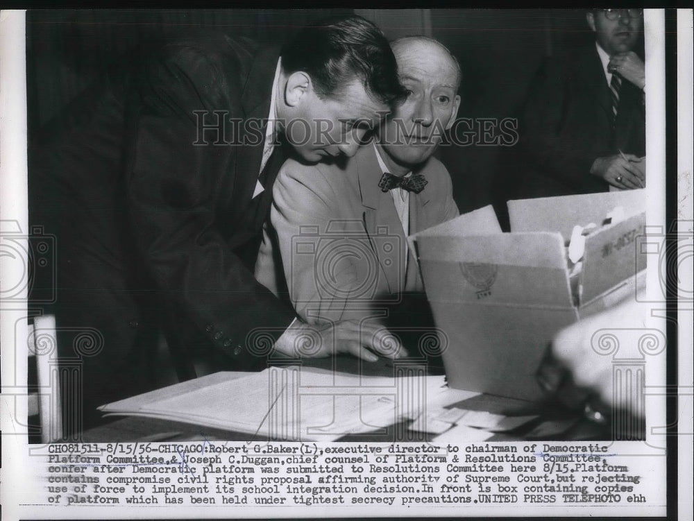 1956 Chicago, Democratic Natl Conv.Robert G Baker, Joe C Duggan - Historic Images