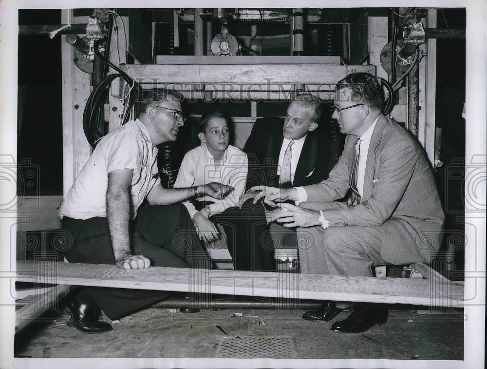 1956 Press Photo Chicago, Democratic Natl Conv.JL Reinsch, P BakerH Schfaly, - Historic Images
