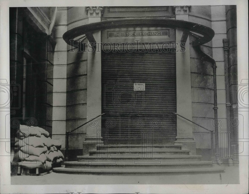 1939 Press Photo London, England Stock EExchange building - Historic Images
