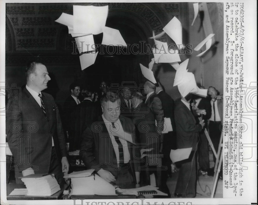 1965 Press Photo Albany, NY assemblymen F Schmidt,S Posner - Historic Images
