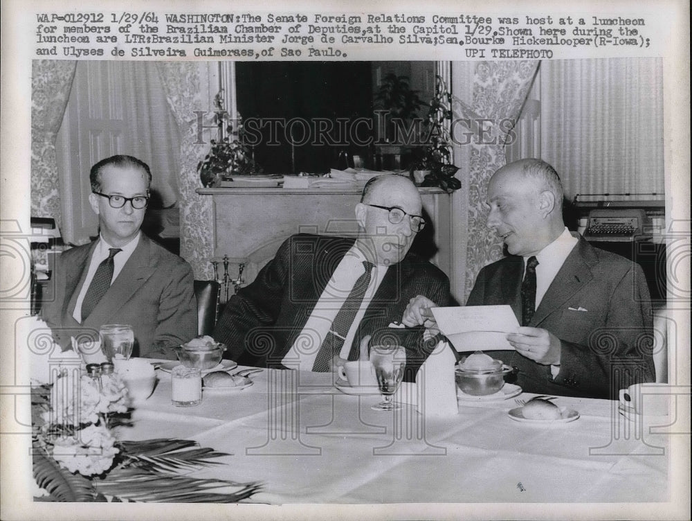 1964 Senate Foreign Relations Comm. J de C Silva of Brazil - Historic Images