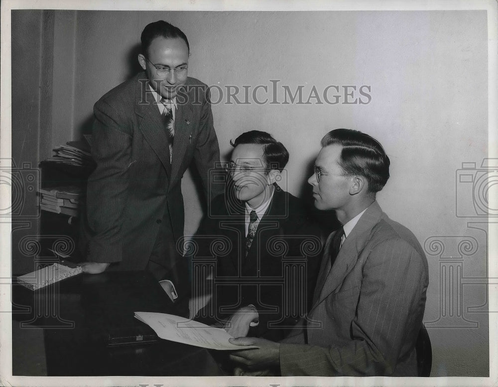 1948 Press Photo Harold See, Evansville College, PA Phillips, LJ Kuester - Historic Images