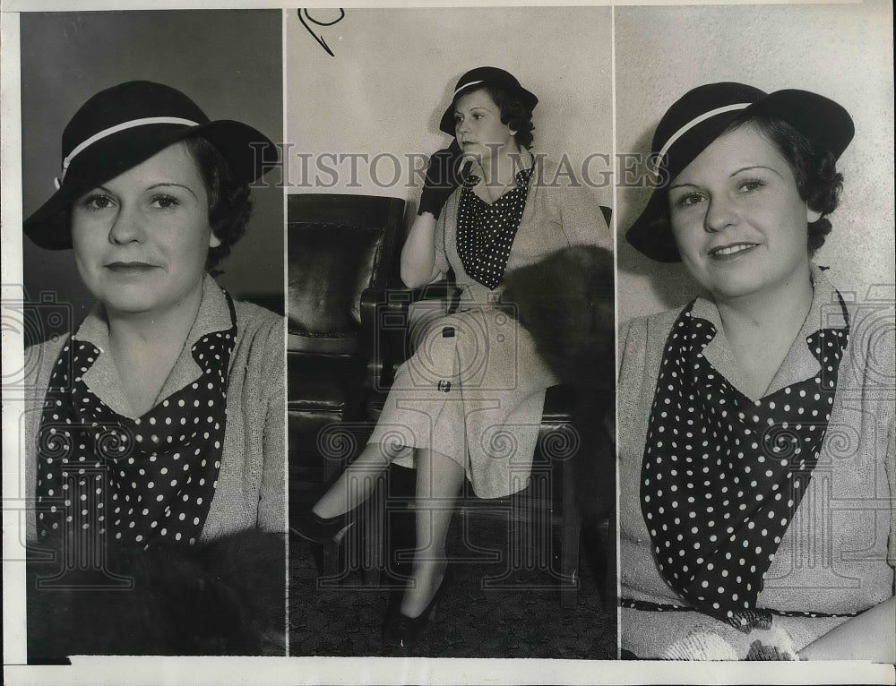 1935 Mrs Leah Clampitt Sewell at divorce court in Calif.  - Historic Images