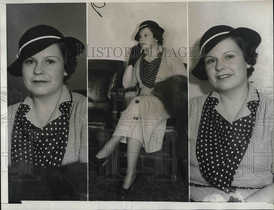 1935 Mrs Leah Clampitt Sewell at divorce court in Calif.  - Historic Images