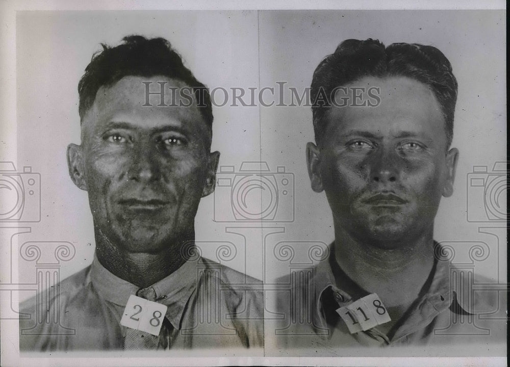 1936 Tuck Cope &amp; Victor Cohn, huards taken hostage at Okla Prison - Historic Images