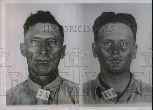 1936 Tuck Cope & Victor Cohn, huards taken hostage at Okla Prison - Historic Images