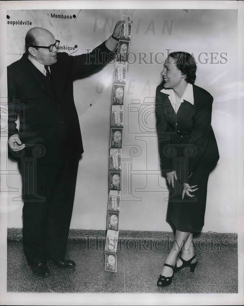 1951 longest ticket ever sold by Trans World Airlines  - Historic Images