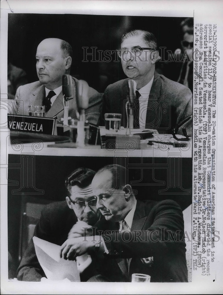 1962 Org of American States, Dr N Himlob,Amb Dr R Weixhama, Morrison - Historic Images