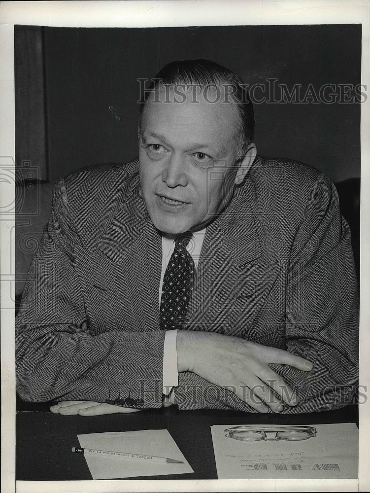 1942 Press Photo Arthur B. Newhall, WPB Rubber Coordinator at Senate Agriculture - Historic Images