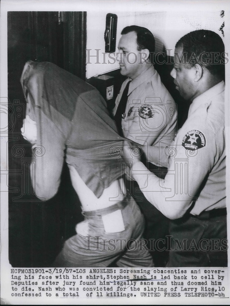 1957 Press Photo Stephen Nash convicted for the slaying of Larry Rice-Historic Images